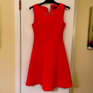 Deep Orange A Line Dress